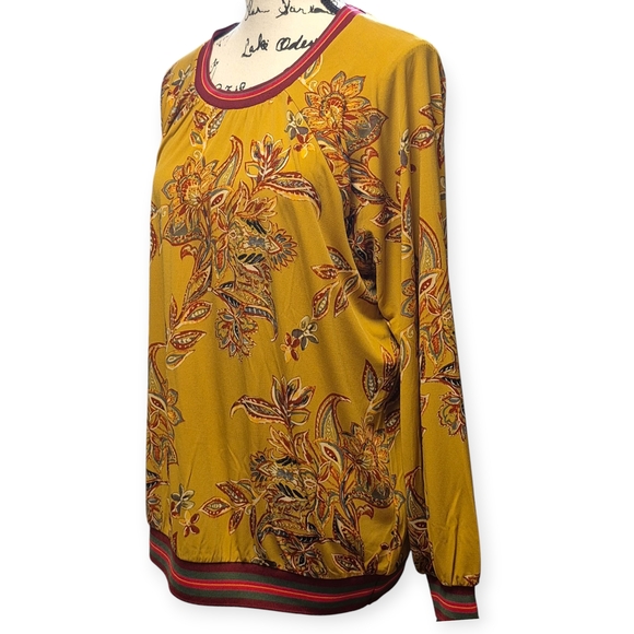 IMAN Yellow and Red Relaxed Blouse - Picture 2 of 7